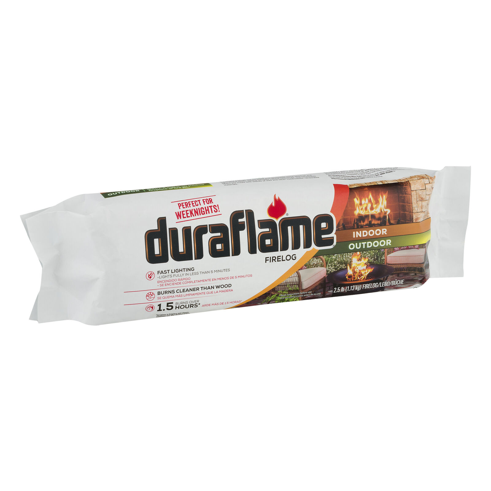 Duraflame 2.5lb Indoor and Outdoor Firelogs, 6-pk Case - Burn for 1.5 hours - Fresh Stock Dated January 2026