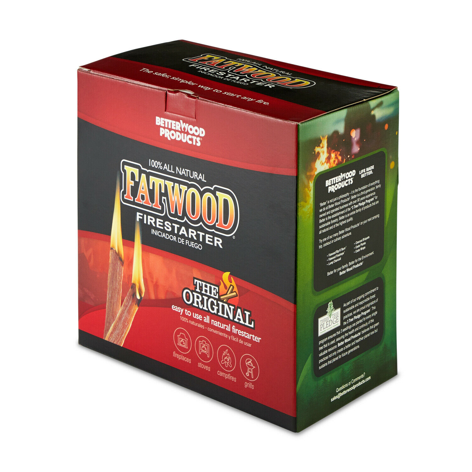Betterwood 10lb Firestarter (2 Pack) w/ Betterwood Pine 5lb Firestarter (2 Pack) - Fresh Stock Dated December 2025