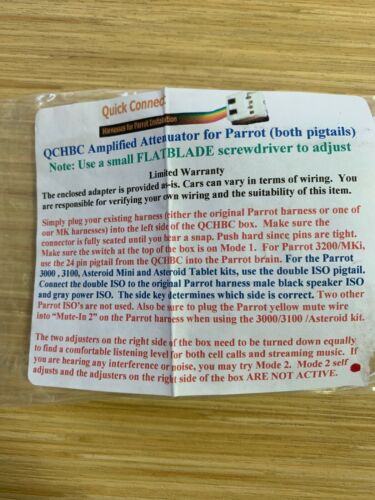 Quick Connect For Parrot Bluetooth Devices Honda - Fresh Stock Dated December 2025