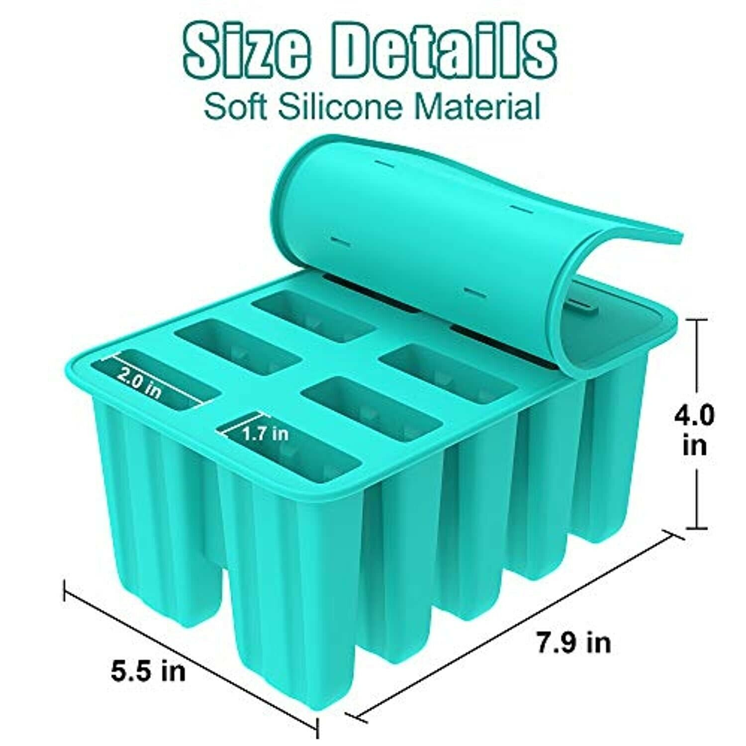 Ozera Popsicle Molds, 10-Cavity Popsicle Maker Mold Grade Silicone Popsicle Mold - Fresh Stock Dated February 2026