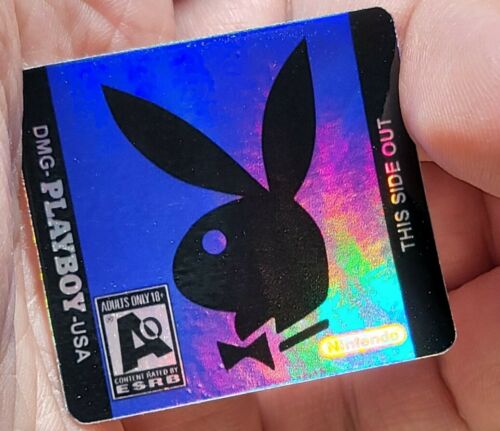 1 HOLO GAME BOY PLAYBOY🐇 (POKEMON BLUE) CARTRIDGE LABEL STICKER DMG-PLAYBOY-USA - Fresh Stock Dated February 2026
