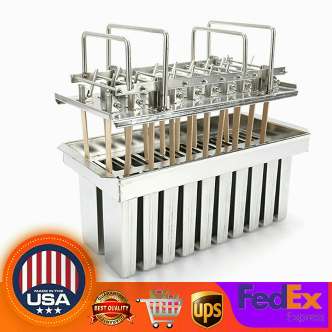 Stainless Steel Molds Ice Pop Lolly Popsicle Ice Cream Stick Holder Mold 0.8mm - Fresh Stock Dated February 2026