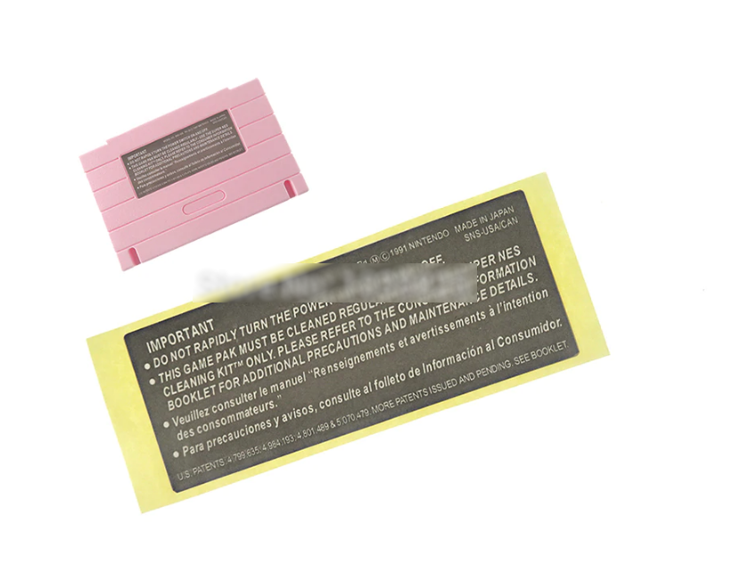 SNES Back of Cart Labels Replacement Label Glossy Sticker Decal - Fresh Stock Dated February 2026