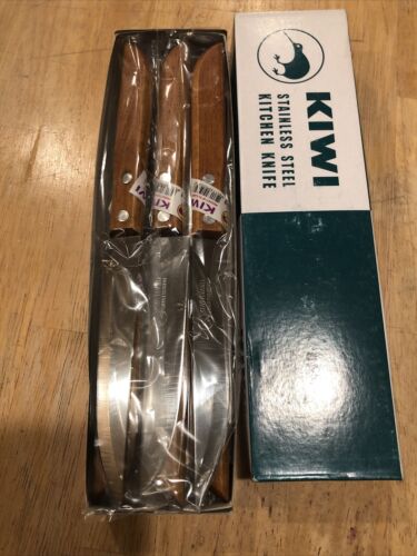 12 Pcs KIWI Knife Stainless Steel Wood Handle # 501 - Fresh Stock Dated January 2026