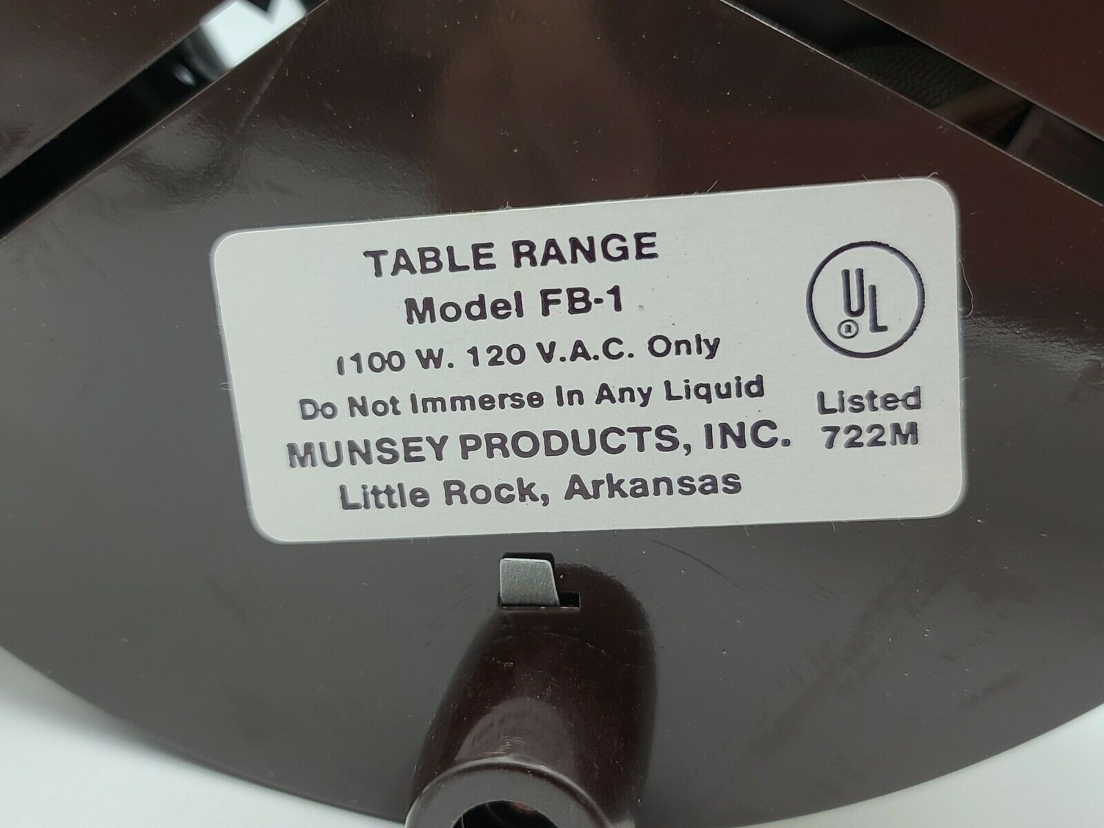 Vintage Munsey Extra Burner Hot Plate Model FB-1 Made in U.S.A. 1100 Watts 120 V - Fresh Stock Dated February 2026