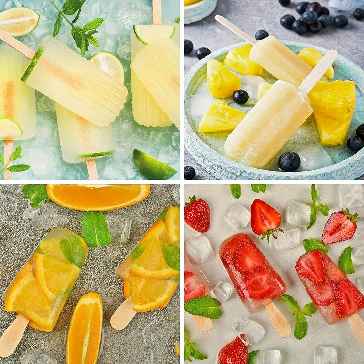 4/8 Cavities Silicone Popsicle Molds Ice Pop Molds Maker With Wooden Sticks DIY - Fresh Stock Dated February 2026