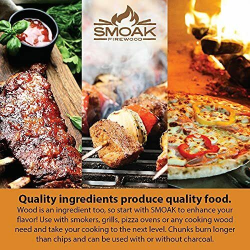 100% Organic BBQ Grill Cooking Wood Chunks, Long Lasting Burn, USDA Kiln Dried - Fresh Stock Dated December 2025