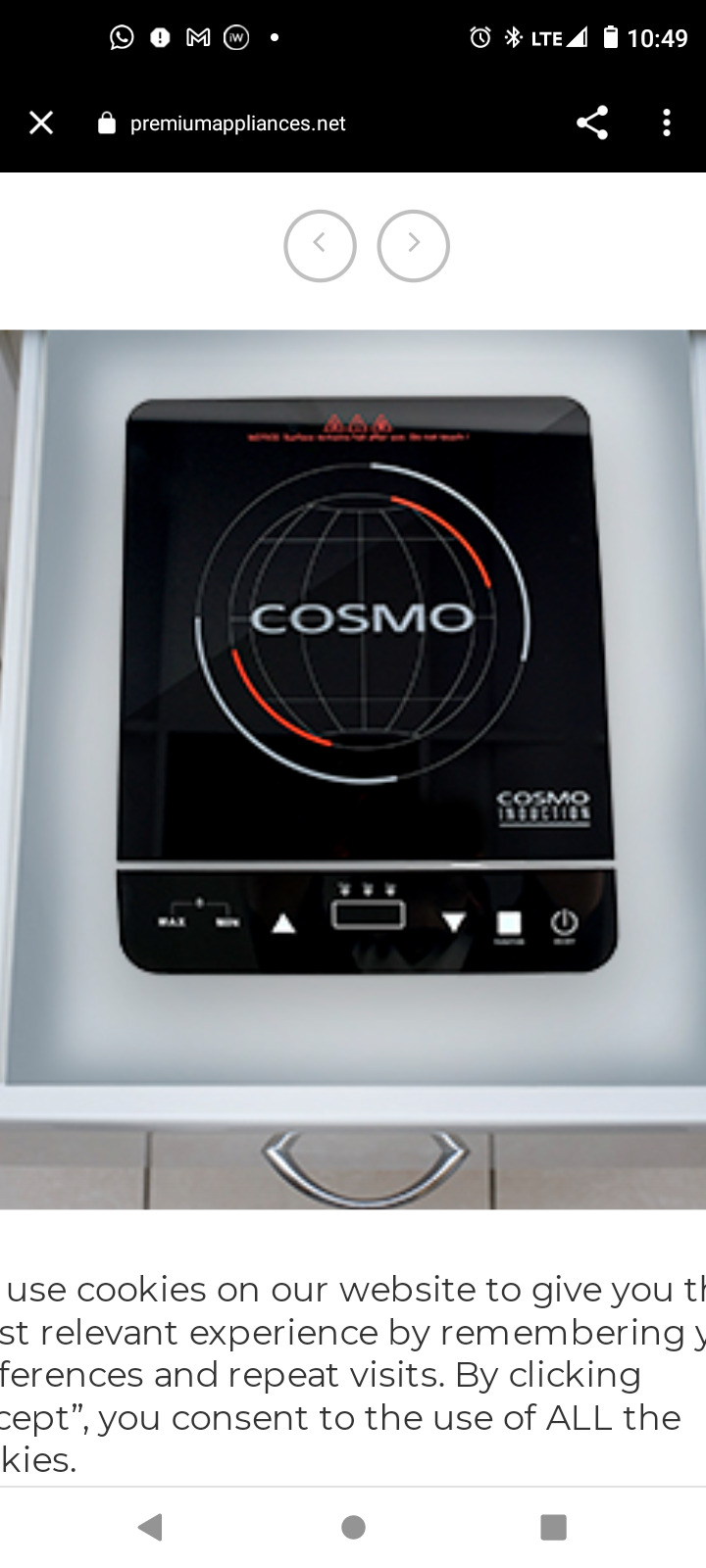Cosmo Portable Electric Induction Cooktop 1800w Rapid Heating Sensor LED Display - Fresh Stock Dated February 2026