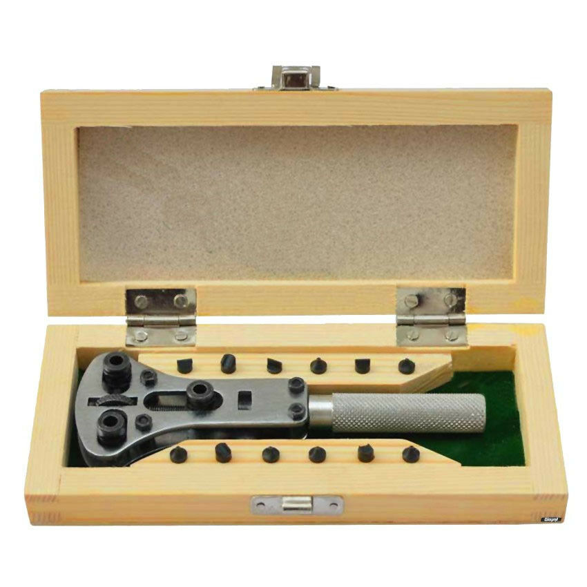 Waterprof Watch Case Wrench Opener Wooden Case , Jewelry Watchmakers Repair Tool - Fresh Stock Dated December 2025