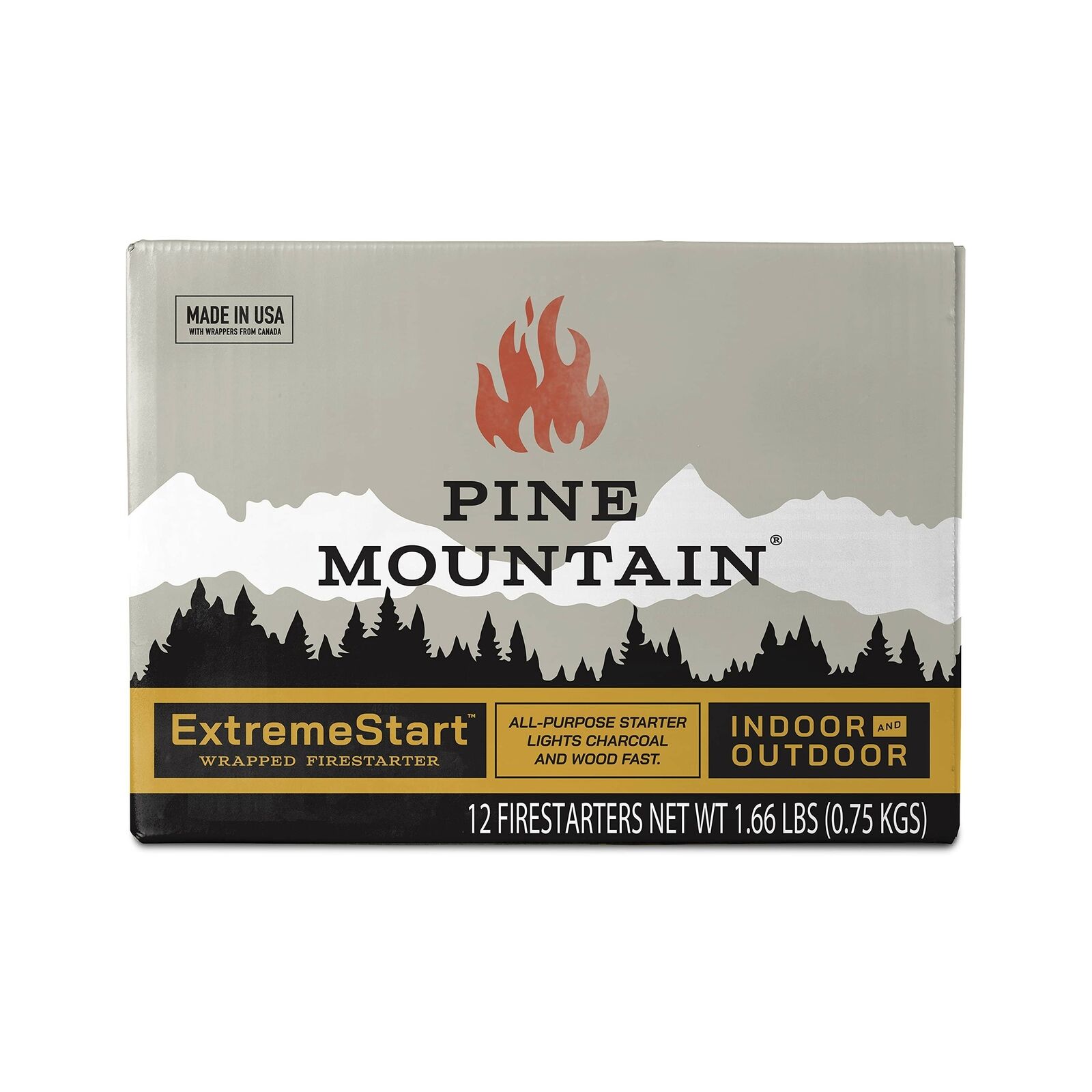 PINE MOUNTAIN EXTREMESTART FIRESTARTER 24PAPER WRAPPED STARTS WOOD CHARCOAL USA - Fresh Stock Dated January 2026