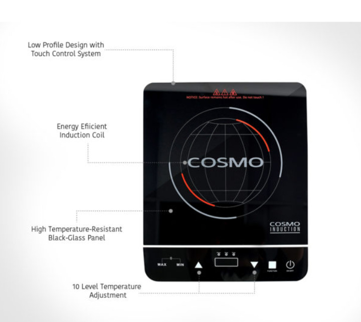 Cosmo Portable Electric Induction Cooktop 1800w Rapid Heating Sensor LED Display - Fresh Stock Dated February 2026