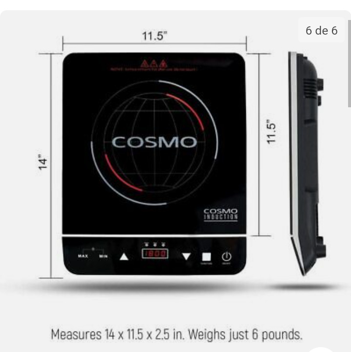 Cosmo Portable Electric Induction Cooktop 1800w Rapid Heating Sensor LED Display - Fresh Stock Dated February 2026