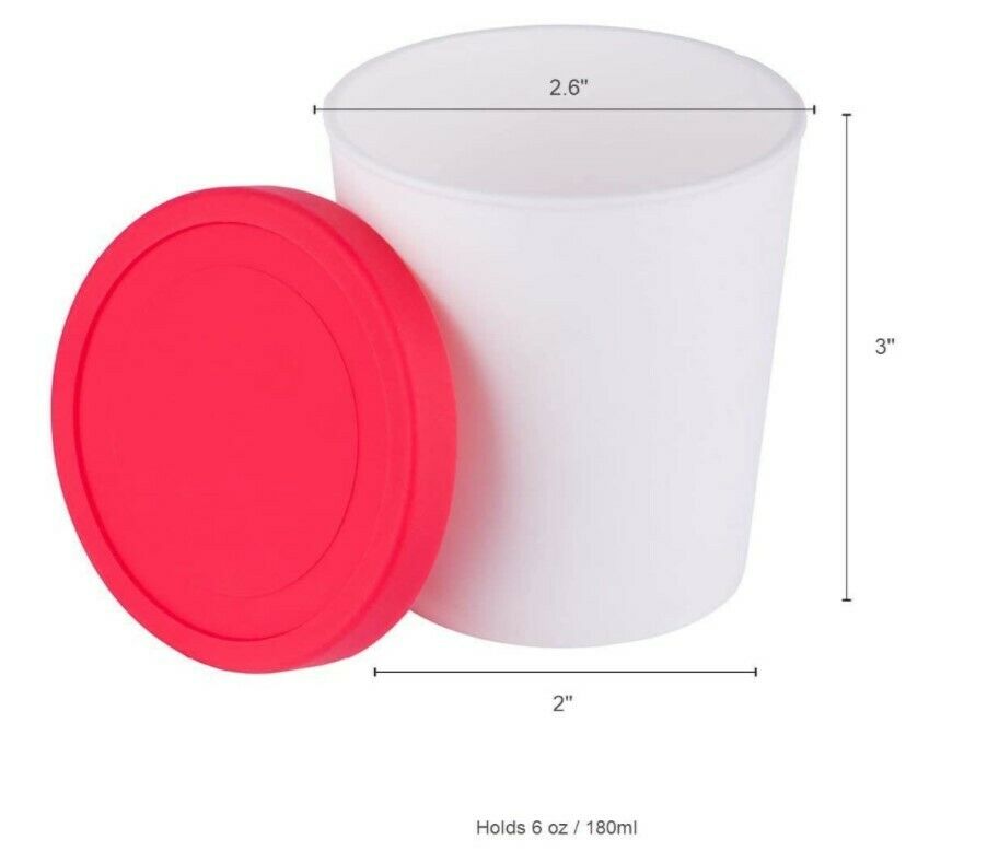 Mini Envases Para Congelador De Helados - Juego De 6 Con Tapas De Silicona - Fresh Stock Dated February 2026