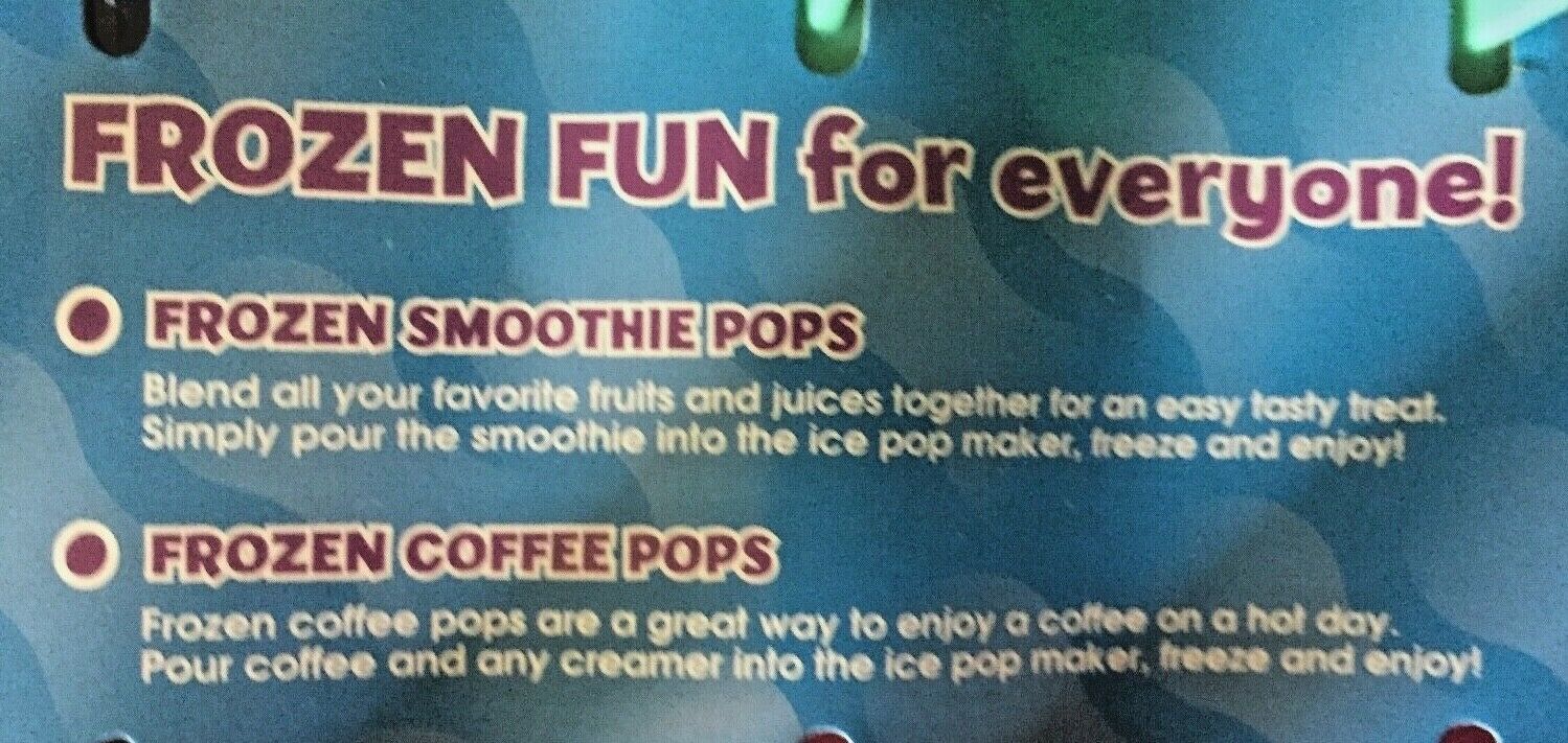 12 ICE POP MOLDS POPSICLE MAKER FROZEN TREATS DISHWASHER SAFE W/ STICKS & COLORS - Fresh Stock Dated February 2026