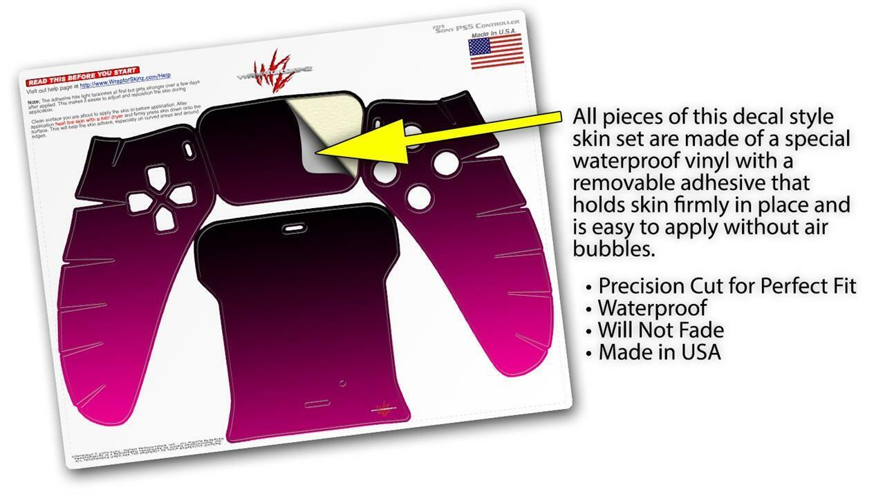 Skin Sony PS5 Controller Smooth Fades Hot Pink Black - Fresh Stock Dated February 2026