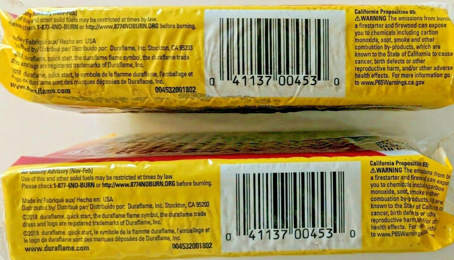 2 Packs of DURAFLAME Quick Start Firelighters 24 OZ. (4 Logs Per Pack) - Fresh Stock Dated December 2025