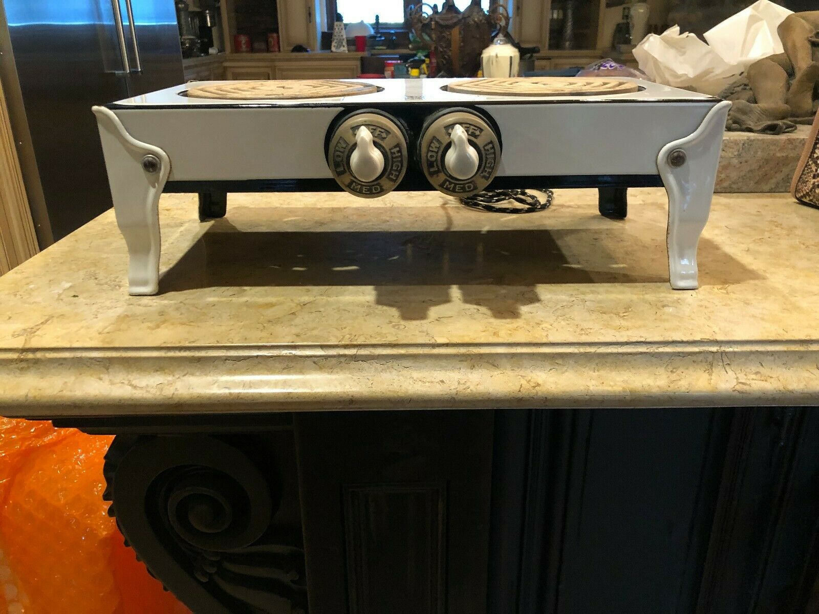 Rare Antique 1930's Hotpoint Enamel 2 Burner Stove - Fresh Stock Dated February 2026