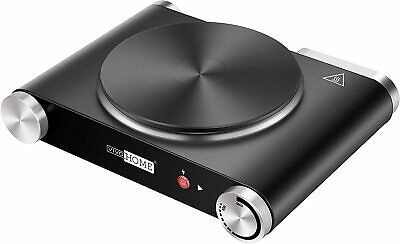 VIVOHOME 1500W Portable Electric Hot Plate with Dia. 7.4 Inch Cast-iron Plate - Fresh Stock Dated February 2026