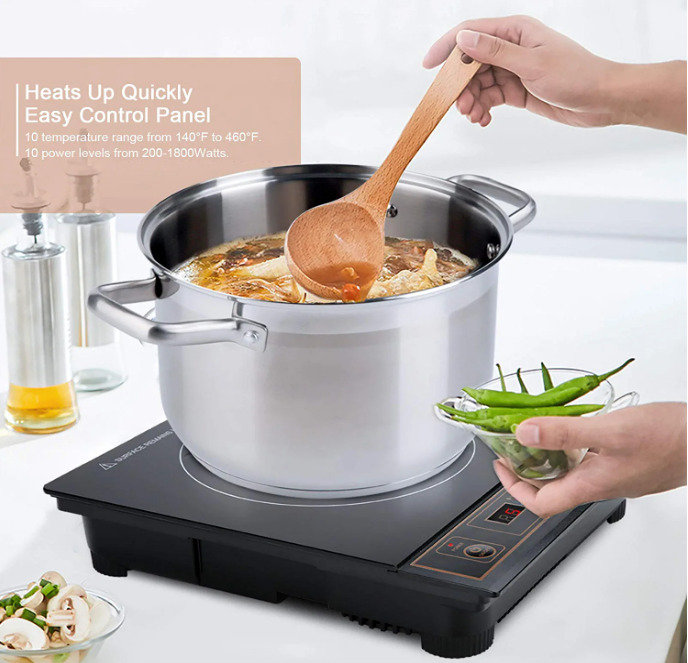 1800W Portable Induction Cooktop Countertop Burner, Gold 8100MC/BT-180G3 - Fresh Stock Dated February 2026