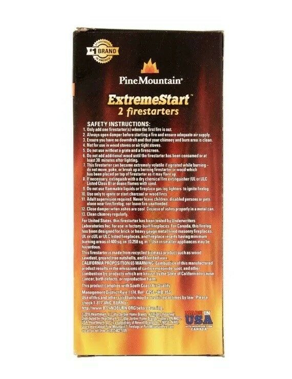 LOT 3 Boxes Pine Mountain ExtremeStart Firestarters Camp Prepping Emergency 6 Pc - Fresh Stock Dated December 2025
