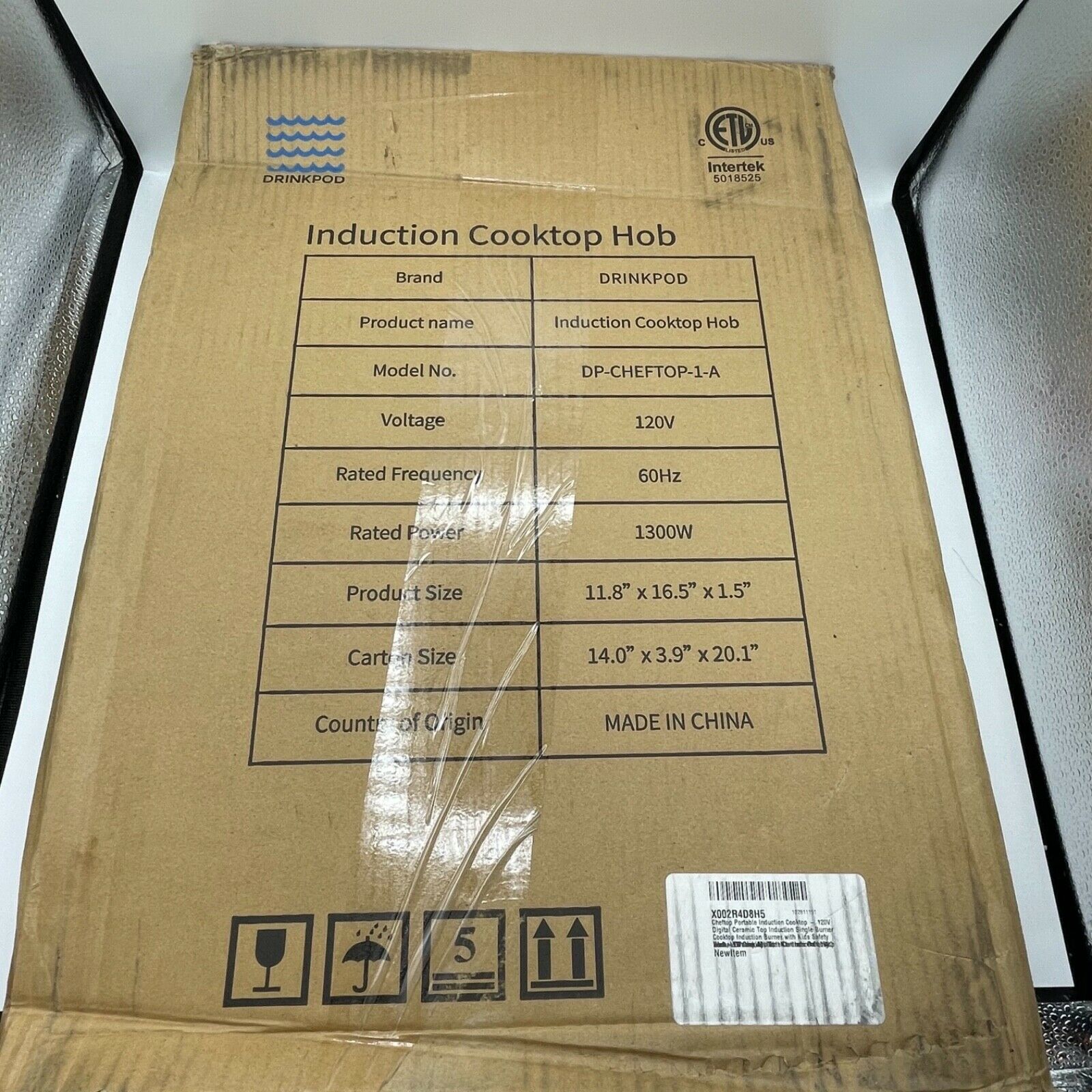 Drinkpod Cheftop Induction Cooktop Portable Induction Single Burner - Curved - Fresh Stock Dated February 2026