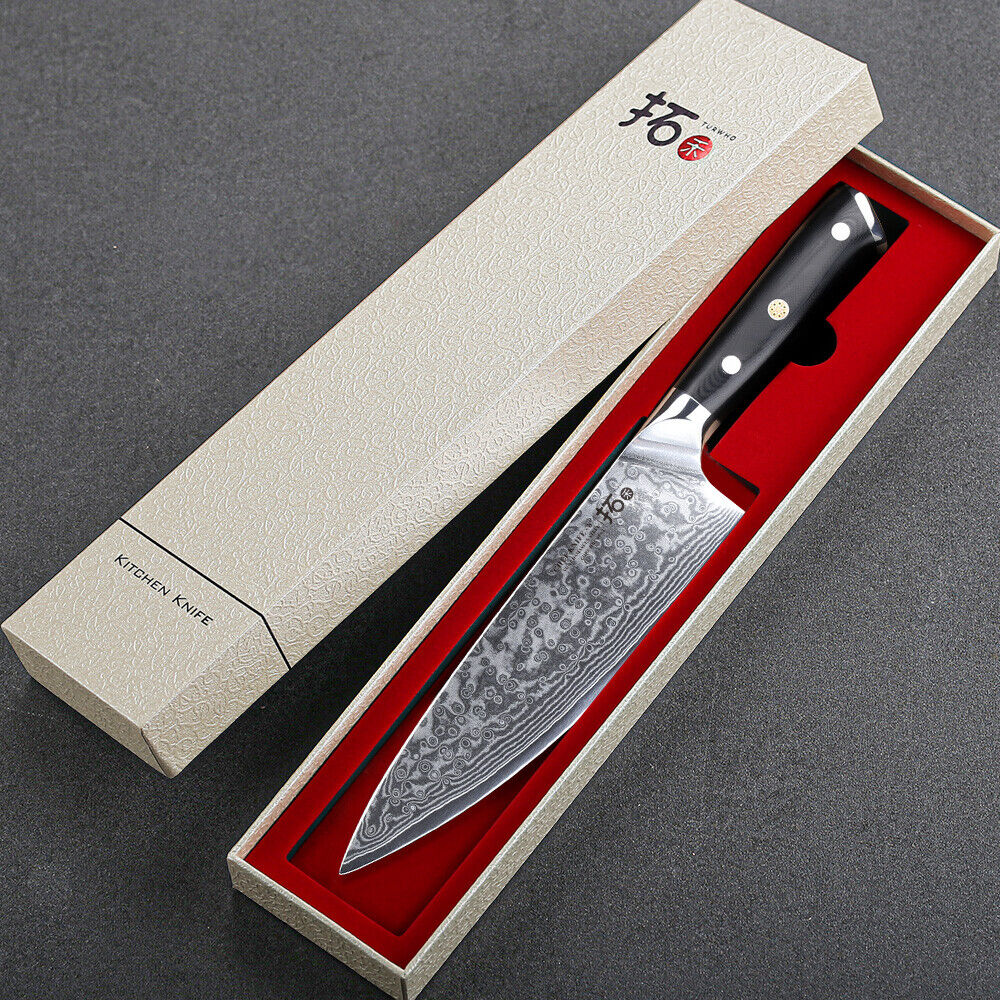 TURWHO 8inch Chef Knife 67-Layer Japanese VG10 Damascus Steel Kitchen Knives - Fresh Stock Dated February 2026