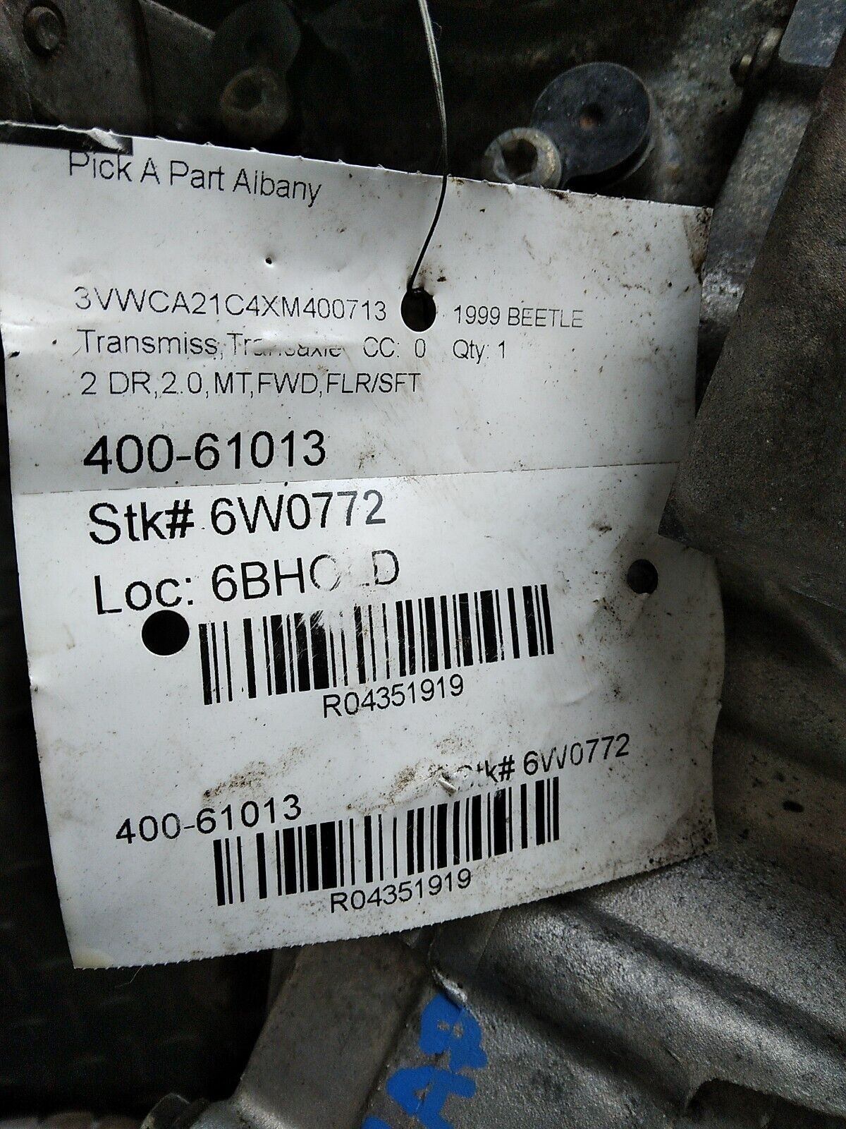 2001-2007 Volkswagen Golf Beetle Jetta 2.0L M/T Manual 5 Speed Transmission EGT - Fresh Stock Dated December 2025