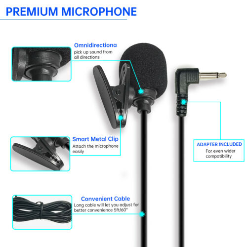 Universal Car External Microphone Mic For Pioneer BT Receiver Stereo Radio 3.5mm - Fresh Stock Dated January 2026
