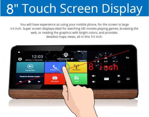 Android 4G Wifi GPS Car Center Console DVR Parking Monitor Dual Lens Nav. 8