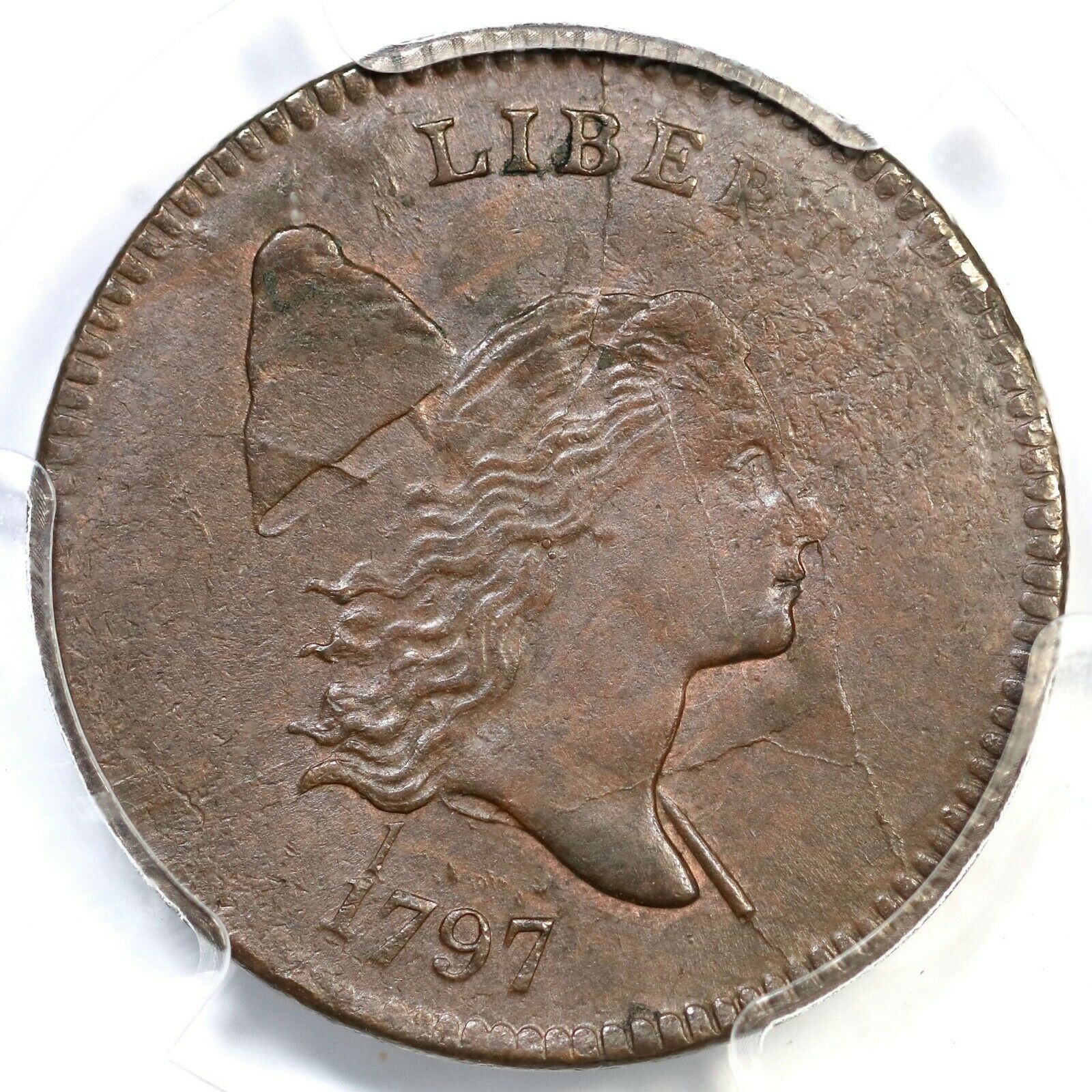 1797 C-1 R-2 PCGS MS 62 BN 1 Above 1 Liberty Cap Half Cent Coin 1/2c Ex; MCC - Fresh Stock Dated December 2025