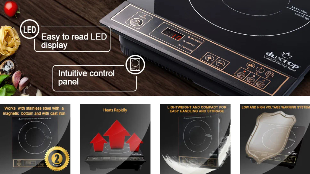 1800W Portable Induction Cooktop Countertop Burner, Gold 8100MC/BT-180G3 - Fresh Stock Dated February 2026