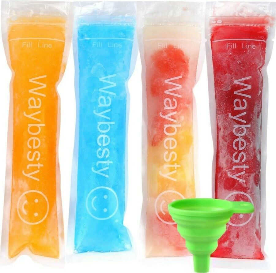 150 PCs Disposable Ice Popsicle Molds Bags Pouch Freeze Pops Bag Zip Seals New - Fresh Stock Dated February 2026