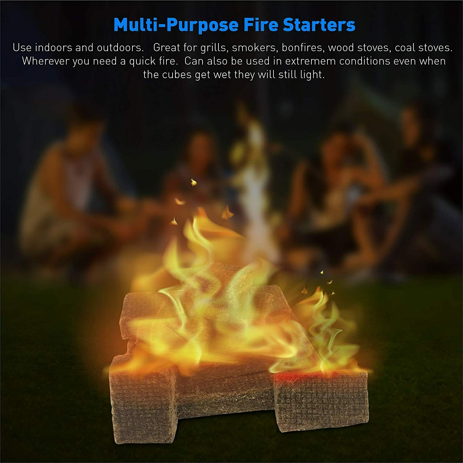 Fire Starter Squares Lighter Fireplace Campfire Grill Stove Charcoal Grills 7Pcs - Fresh Stock Dated January 2026