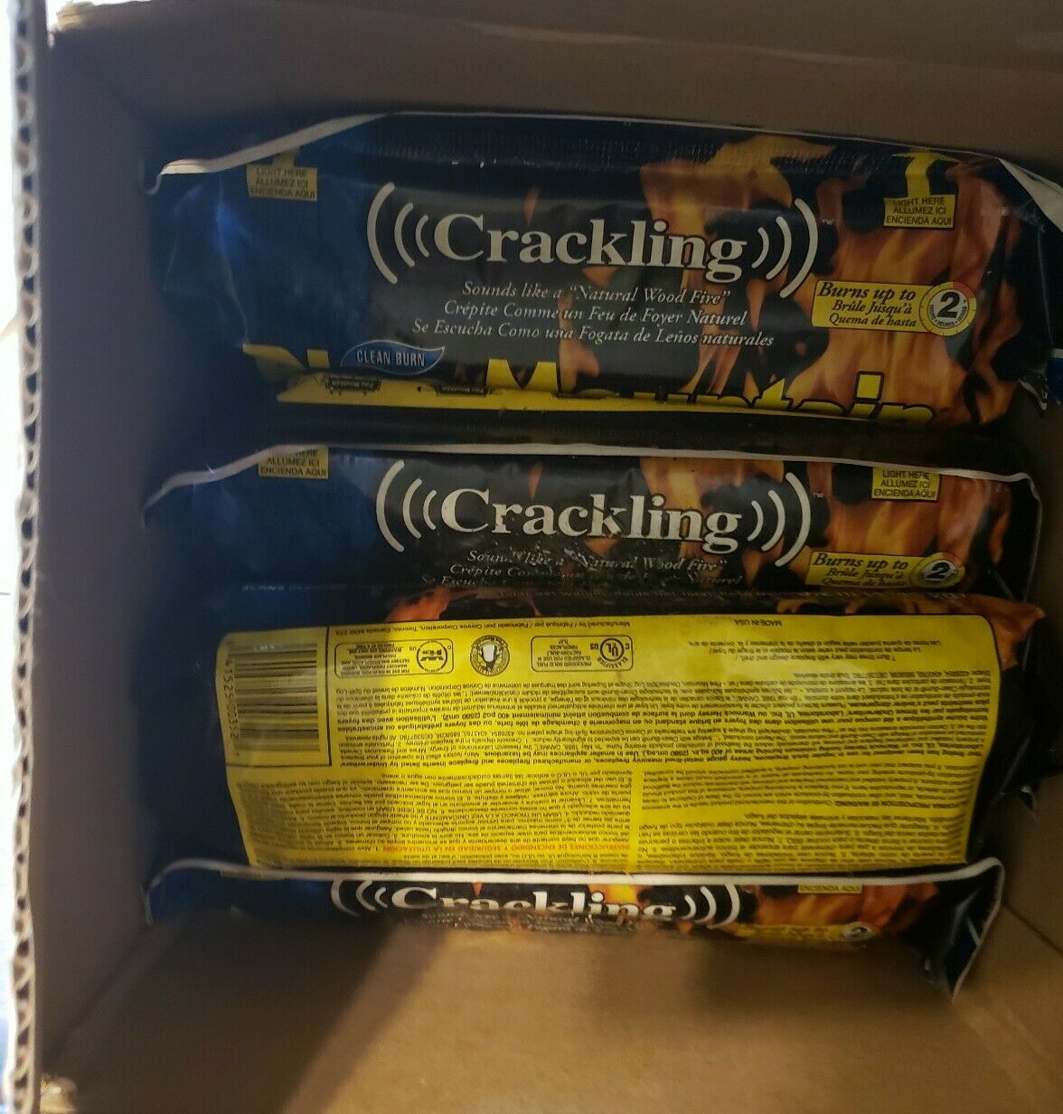 Pine Mountain Fire Logs Crackling 2-Hr Burning, 7 Pack box 3.2lbs each - Fresh Stock Dated January 2026