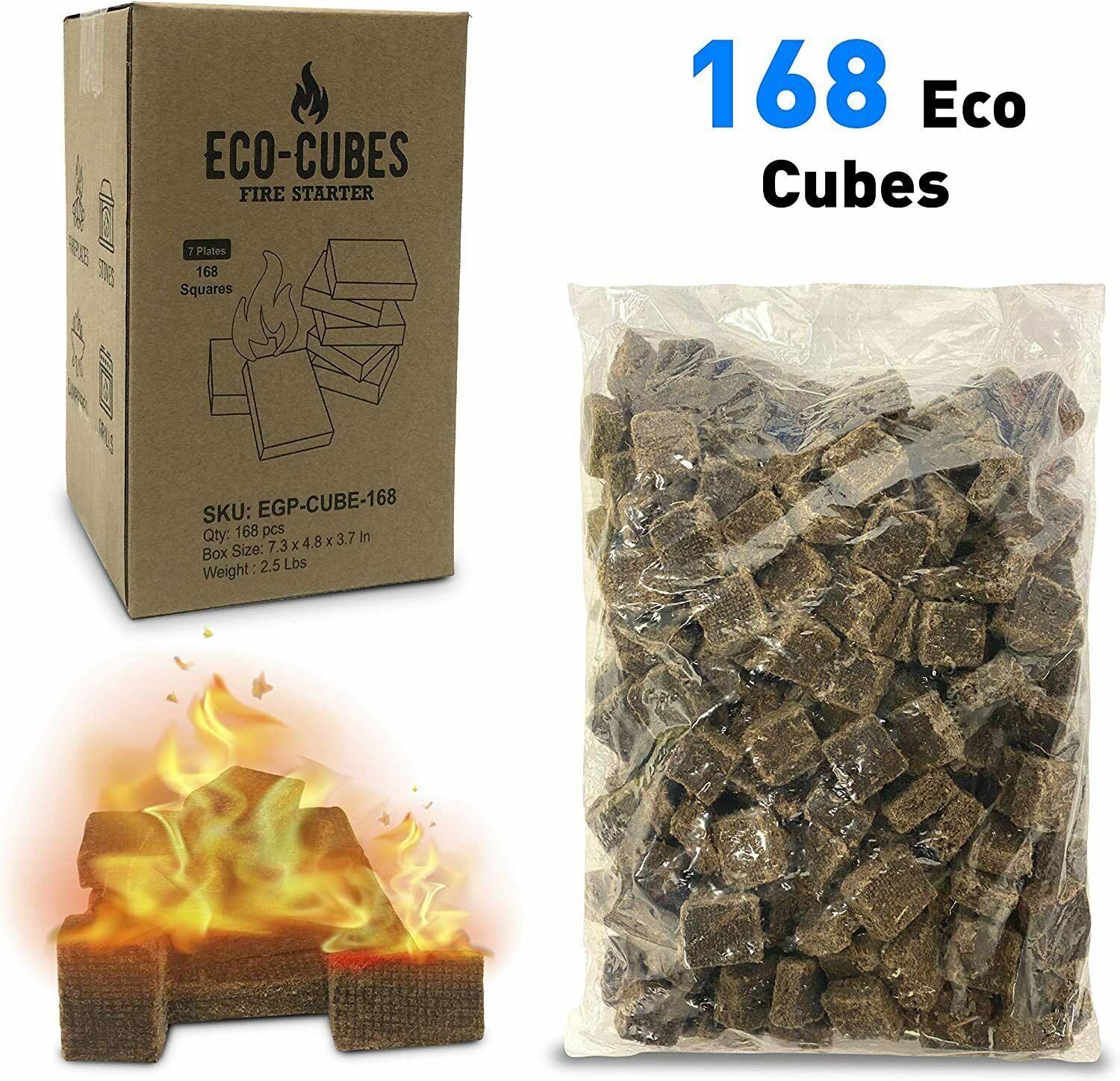 Fire Starter Squares Lighter Fireplace Campfire Grill Stove Charcoal Grills 7Pcs - Fresh Stock Dated January 2026