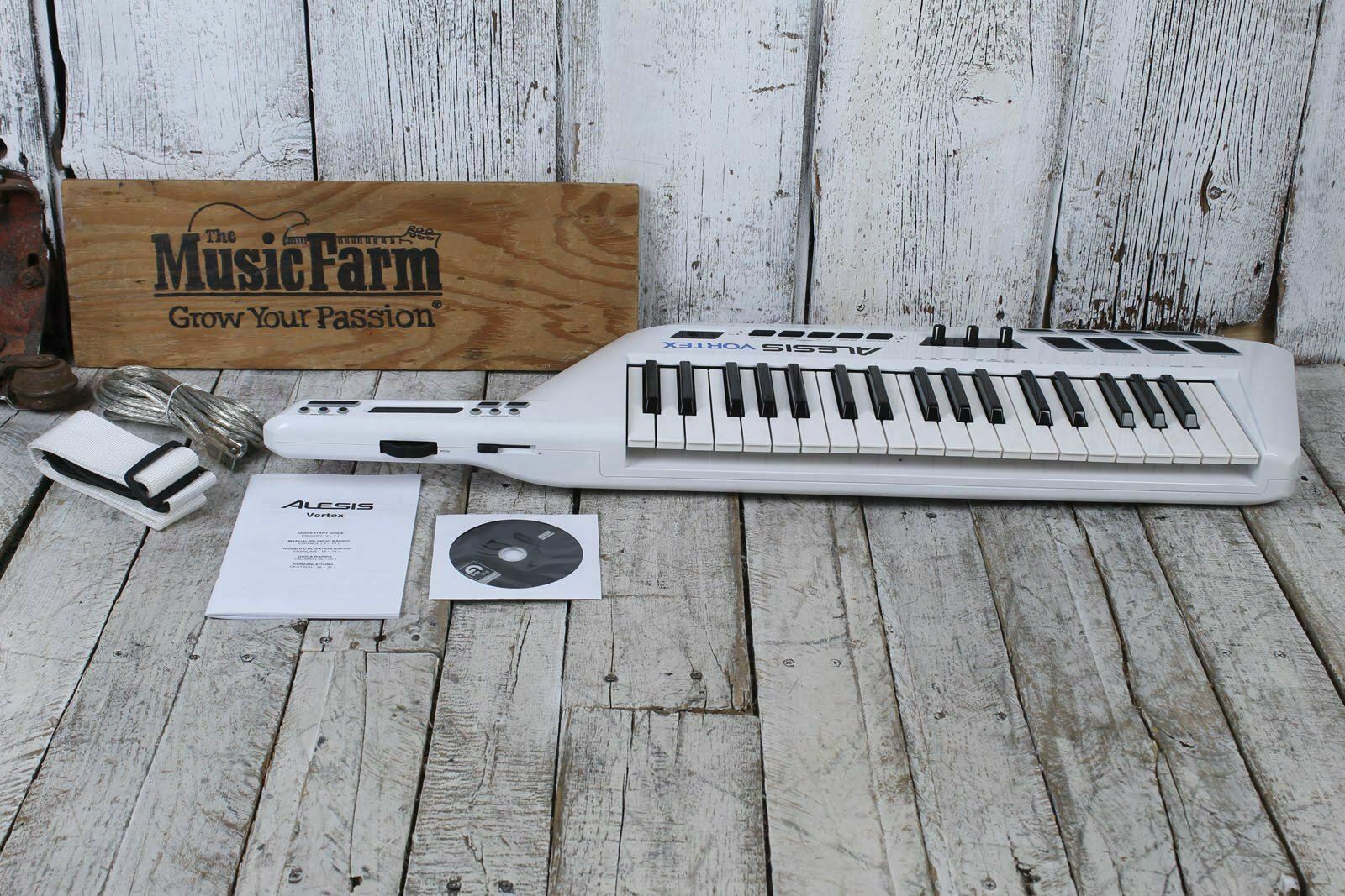 Alesis Vortex 37 Key USB Midi Keytar Controller with Accelerometer White DEMO - Fresh Stock Dated December 2025