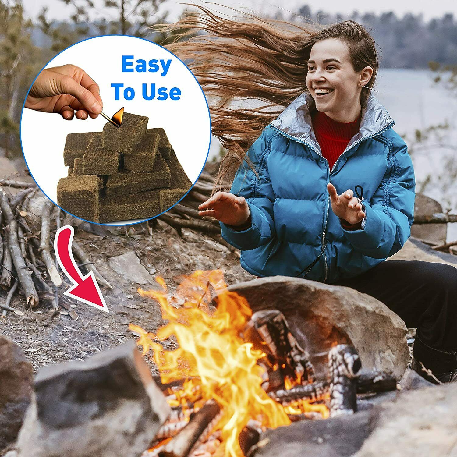 Fire Starter Squares Lighter Fireplace Campfire Grill Stove Charcoal Grills 7Pcs - Fresh Stock Dated January 2026