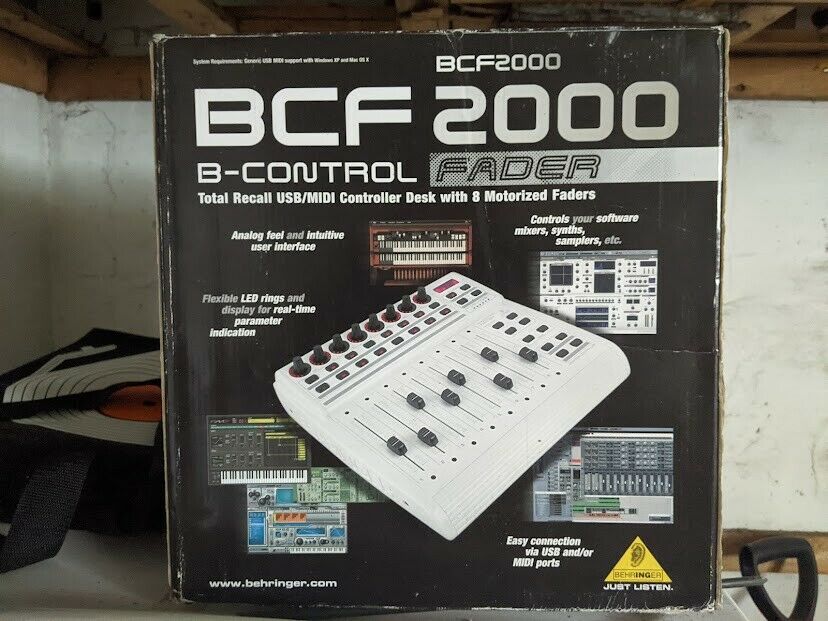 BEHRINGER B-CONTROL FADER BCF2000-WH 8 MOTORIZED SLIDERS MIDI CONTROLLER - Fresh Stock Dated December 2025