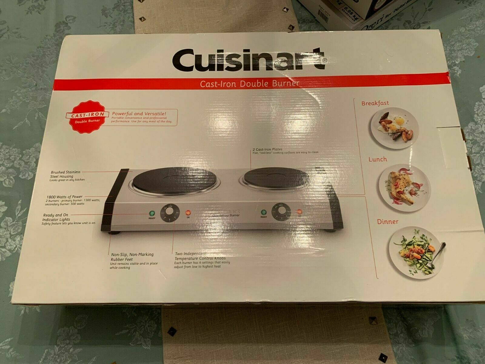Cuisinart CB-60P1 Double Burner - Silver/Black - Fresh Stock Dated February 2026