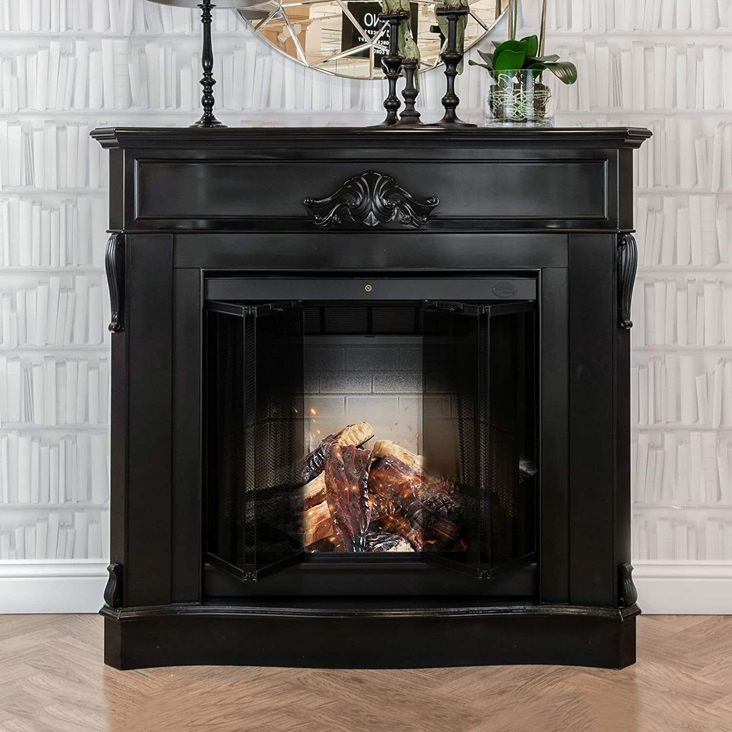 10-Pieces Set Realistic Flame Large Ceramic Wood Fireplace Logs Firepit Log Set - Fresh Stock Dated January 2026