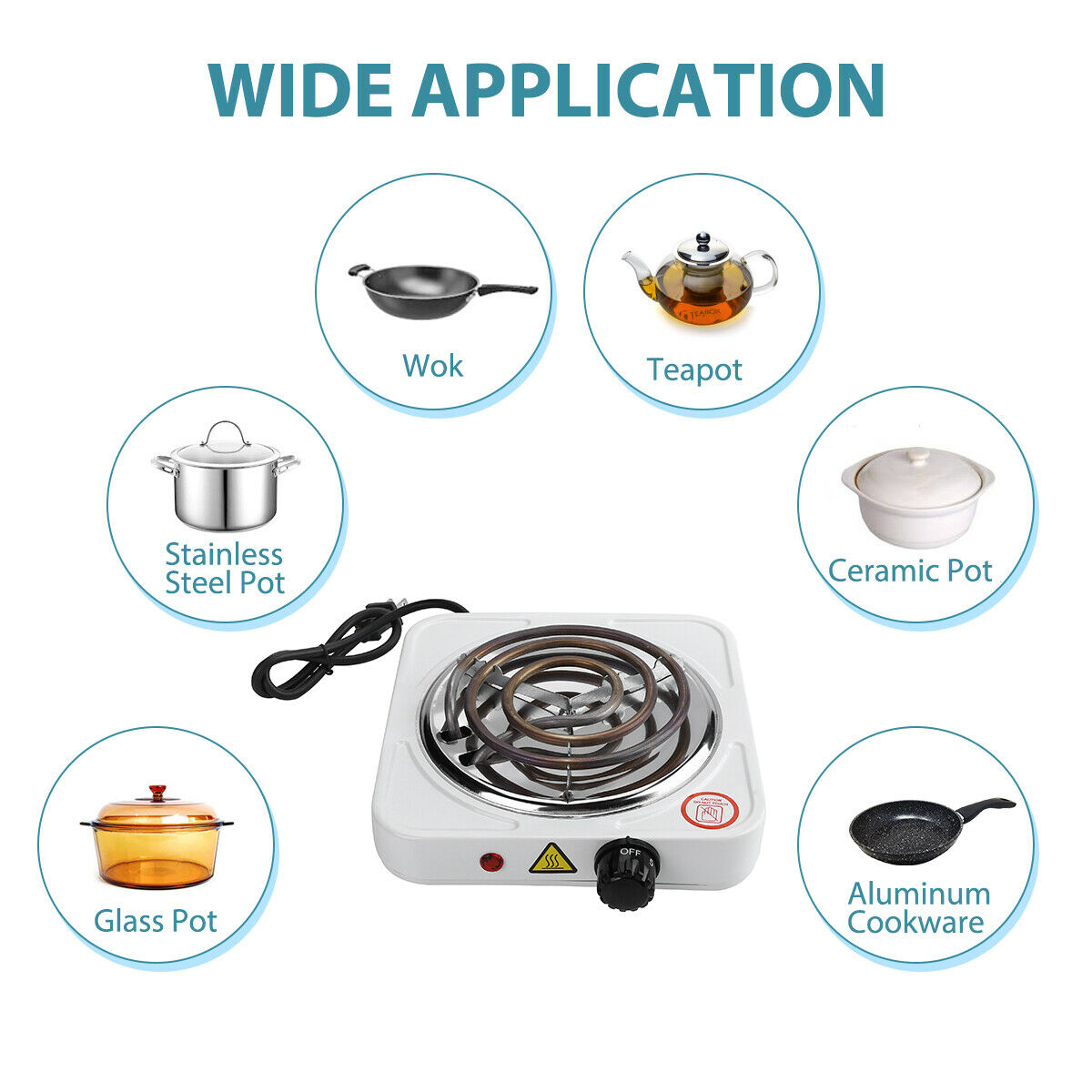 500W-1500W Portable Electric Single Burner Hot Plate Kitchen Stove Dorm Cooktop - Fresh Stock Dated February 2026