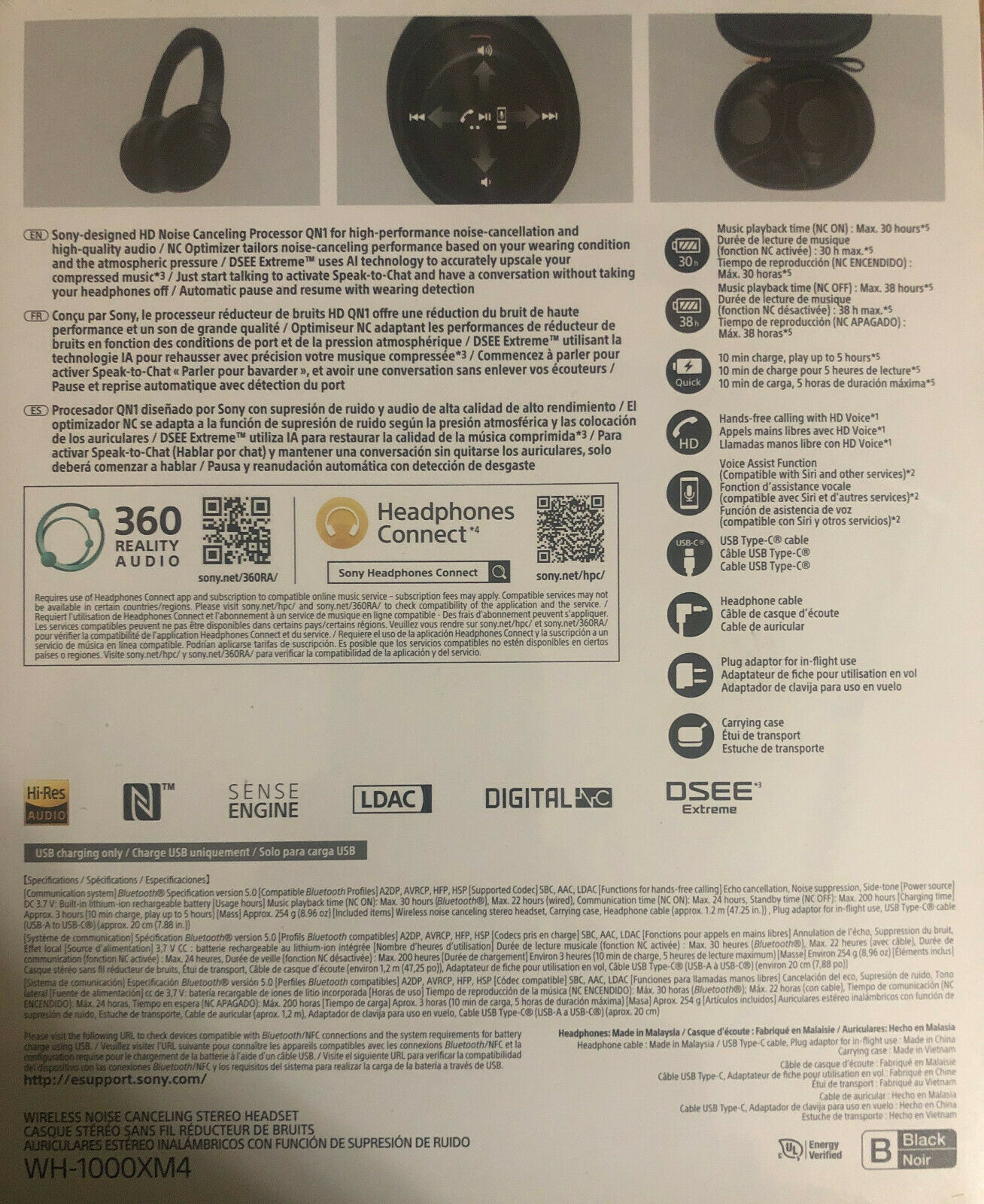 Sony WH-1000XM4 Wireless Industry Leading Noise Canceling Overhead, Black - Fresh Stock Dated February 2026