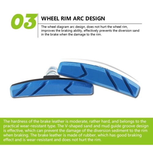2PCS Bicycle Brake Pads Bike V Brake Holder Pads Shoes Blocks Friction Rim Brake - Fresh Stock Dated December 2025
