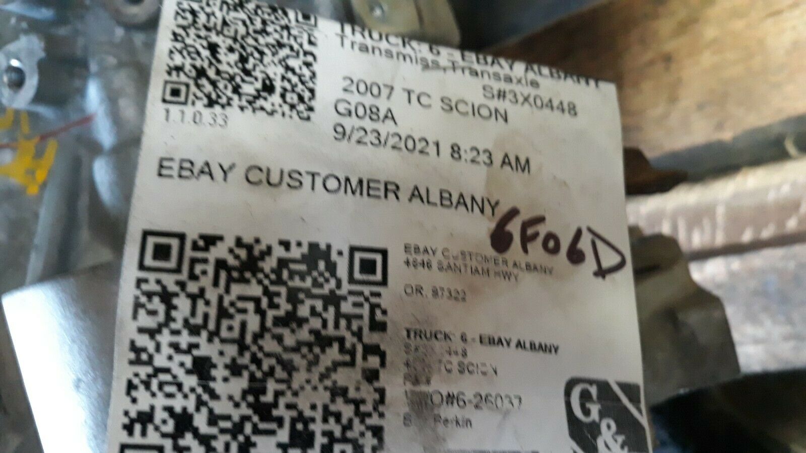 ✔ 2005 2006 2007 2008 2009 2010 SCION TC Manual Transmission 5 speed 105K Miles - Fresh Stock Dated December 2025