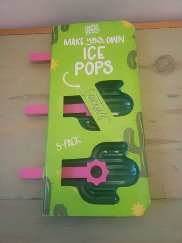 Cool Gear Green Cactus Ice Pop Plastic Mold 3 Pack Fill Freeze Enjoy - New - Fresh Stock Dated February 2026