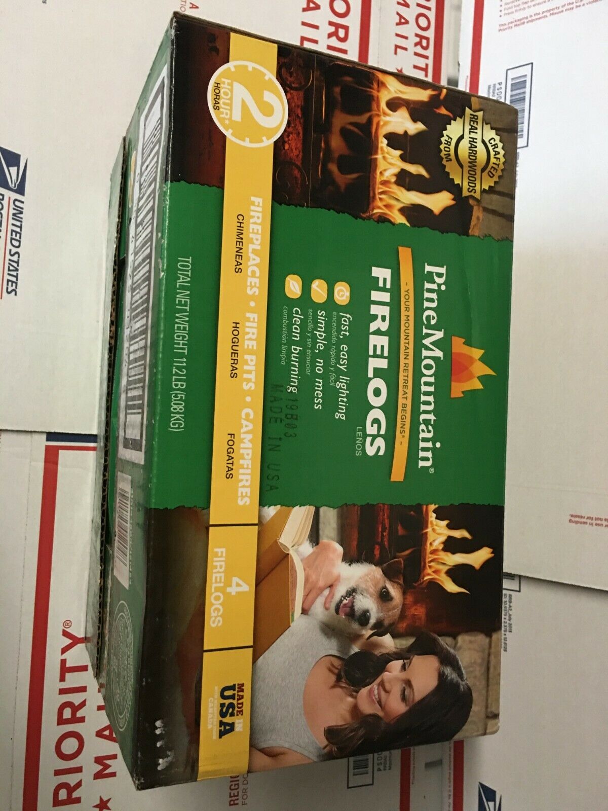 Pine Mountain 4 PK 2HR Trad Fire Log 4  Firelogs 2-Hour Burn Time 4 Piece  (NEW) - Fresh Stock Dated January 2026