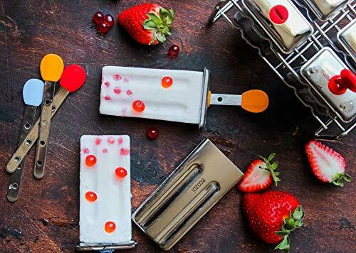 ecozoi Stainless Steel Popsicle Molds and Rack - 6 Ice Pop Makers + 6 Reusable - Fresh Stock Dated February 2026