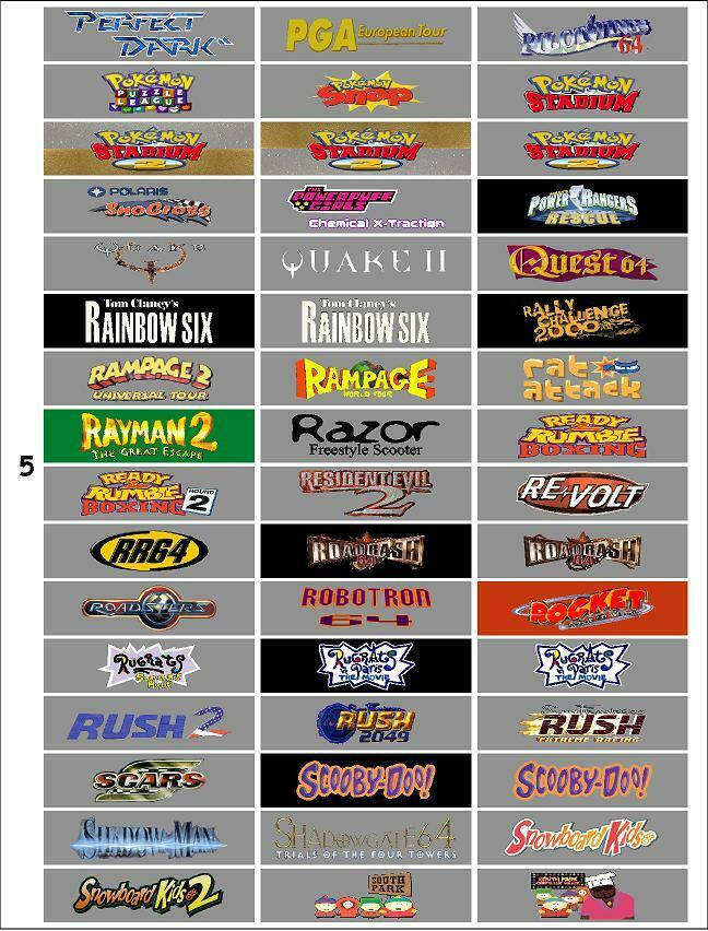 NOW PRE-CUT! Custom Top/Spine Labels For N64 Game Cartridges. Pick Up To 40. - Fresh Stock Dated February 2026