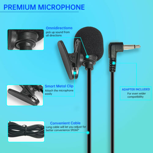 3.5MM External Microphone Car Radio Mic for Bluetooth GPS DVD Stereo Receiver F - Fresh Stock Dated December 2025