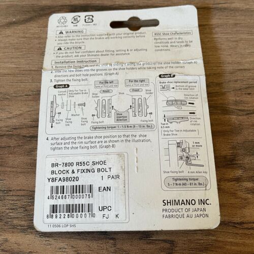 NOS Shimano Dura-Ace BR-7800 Brake Pads Also Fits Shimano 105 - Fresh Stock Dated December 2025